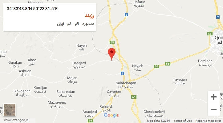 روستای رزبند بر روی نقشه