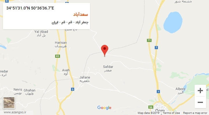 روستای سعدآباد بر روی نقشه