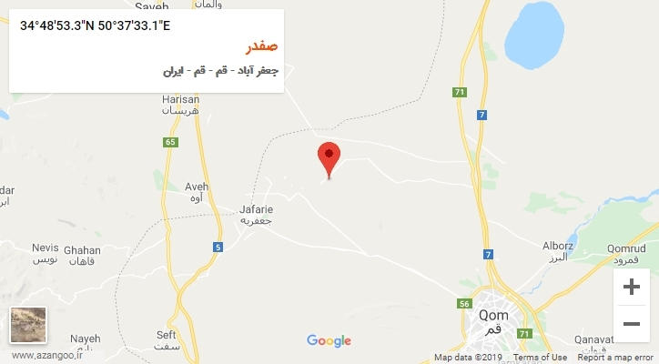 روستای صفدر بر روی نقشه