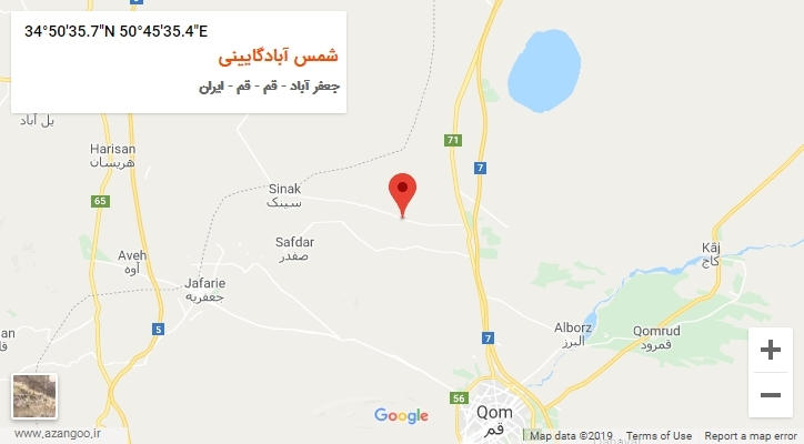 روستای شمس آبادگایینی بر روی نقشه