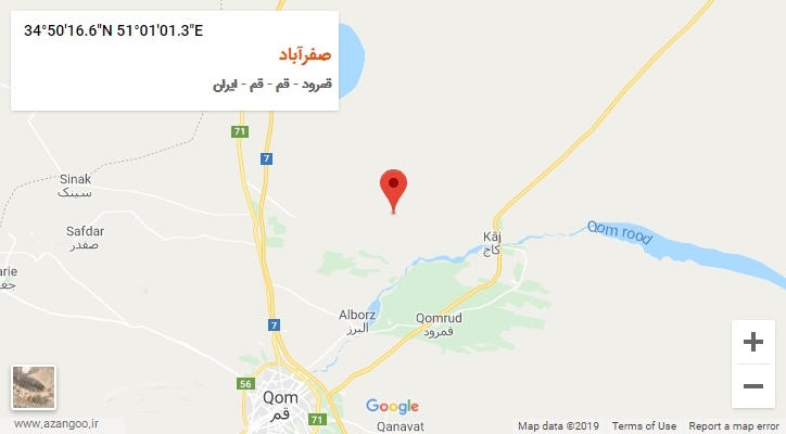 روستای صفرآباد بر روی نقشه