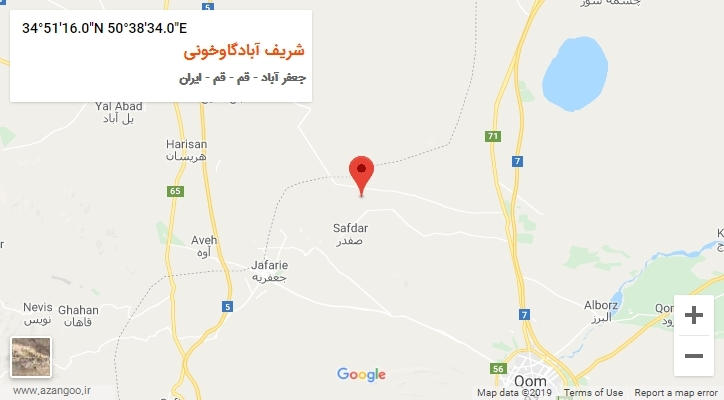 روستای شریف آبادگاوخونی بر روی نقشه