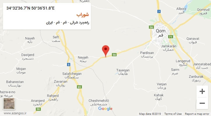 روستای شوراب بر روی نقشه