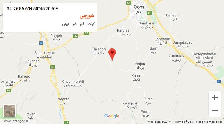 روستای شورچی بر روی نقشه