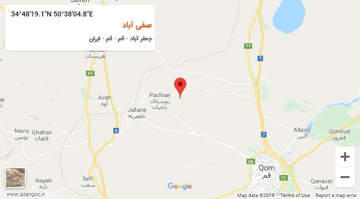 روستای صفی آباد بر روی نقشه