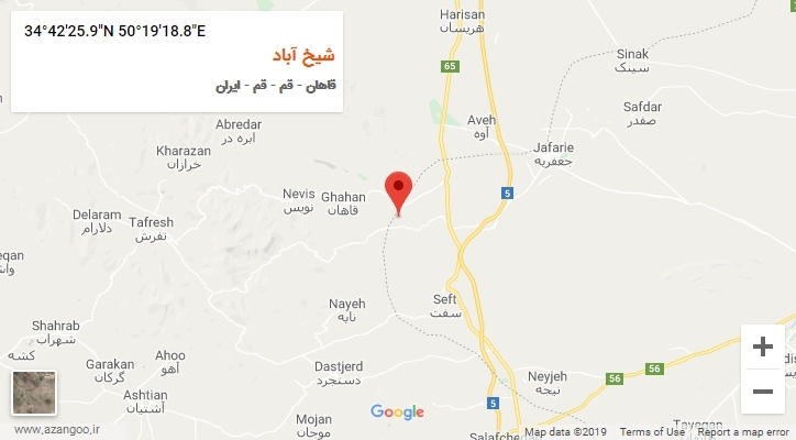 روستای شیخ آباد بر روی نقشه