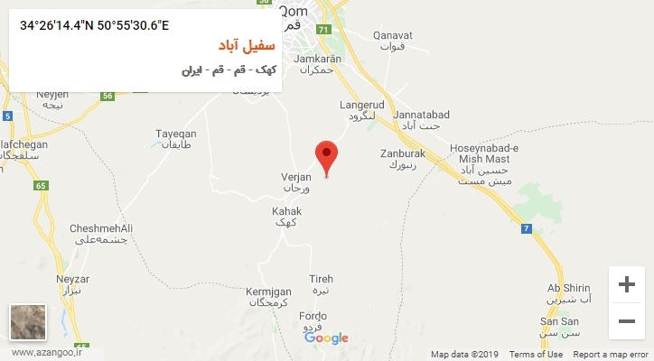 روستای سفیل آباد بر روی نقشه
