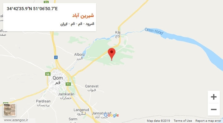 روستای شیرین آباد بر روی نقشه