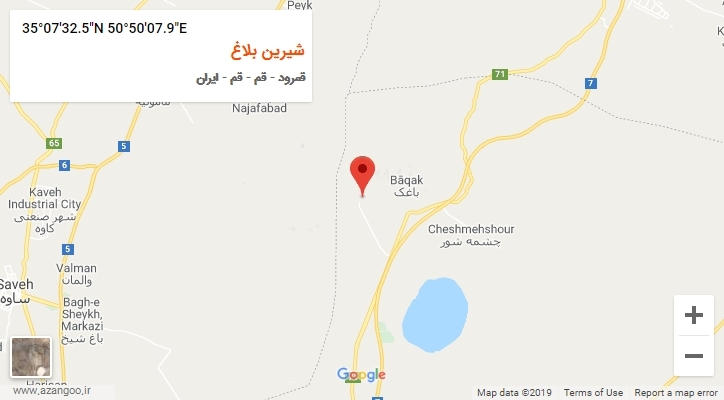 روستای شیرین بلاغ بر روی نقشه