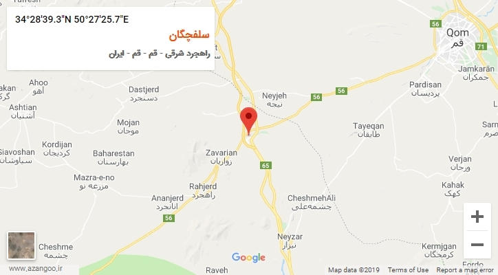 روستای سلفچگان بر روی نقشه