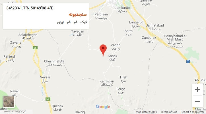 روستای سنجدبونه بر روی نقشه