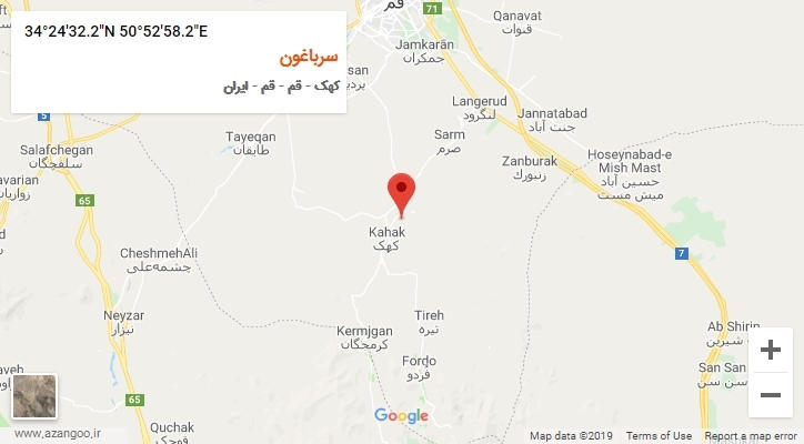 روستای سرباغون بر روی نقشه