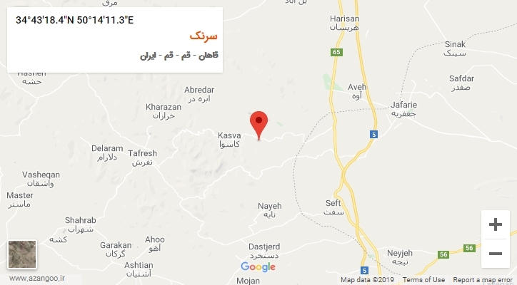 روستای سرنک بر روی نقشه