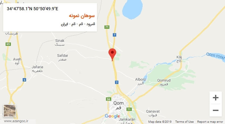 روستای سوهان نمونه بر روی نقشه