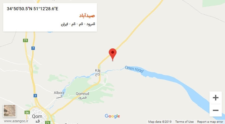 روستای صیدآباد بر روی نقشه