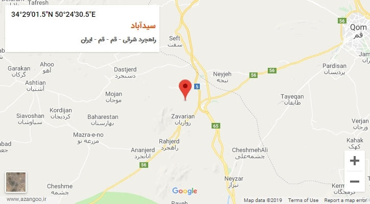روستای سیدآباد بر روی نقشه