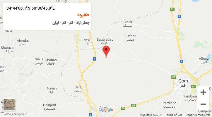 روستای طغرود بر روی نقشه