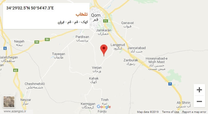 روستای تلخاب بر روی نقشه