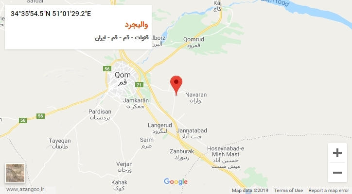 روستای والیجرد بر روی نقشه