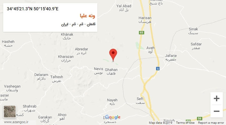 روستای ونه علیا بر روی نقشه