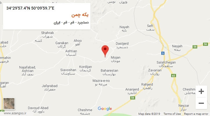 روستای یکه چمن بر روی نقشه