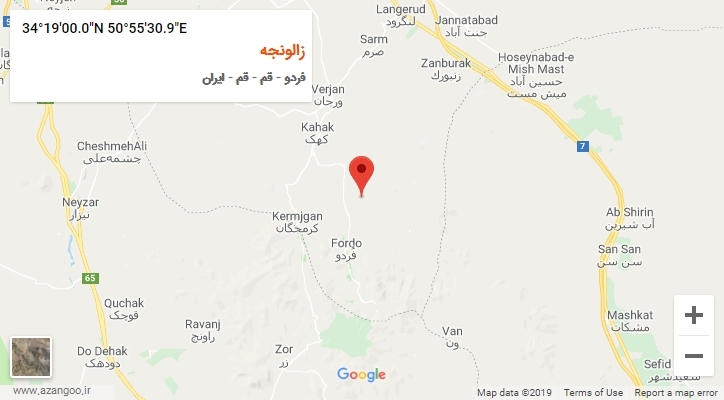 روستای زالونجه بر روی نقشه