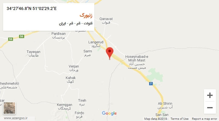 روستای زنبورک بر روی نقشه