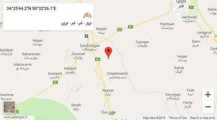 روستای زنگار بر روی نقشه