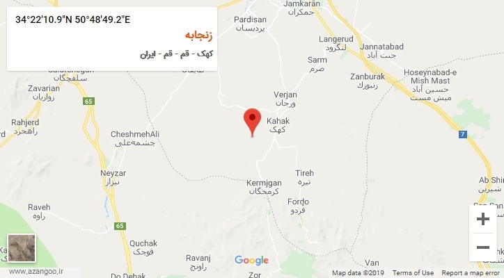 روستای زنجابه بر روی نقشه