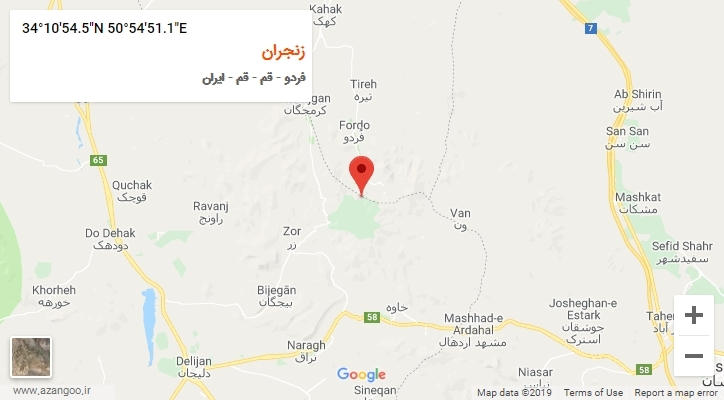 روستای زنجران بر روی نقشه