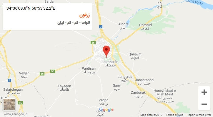 روستای زرقون بر روی نقشه