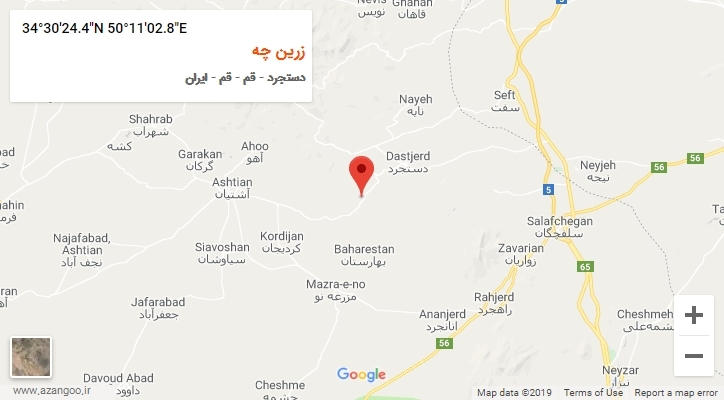 روستای زرین چه بر روی نقشه