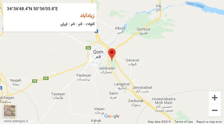 روستای زیادآباد بر روی نقشه