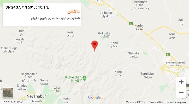 روستای عاشقان بر روی نقشه