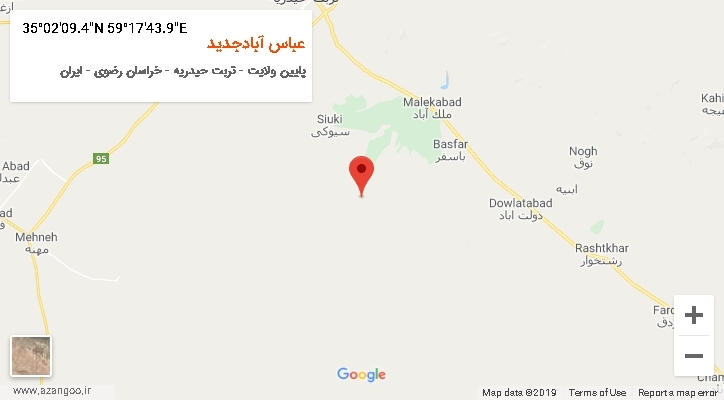 روستای عباس آبادجدید بر روی نقشه