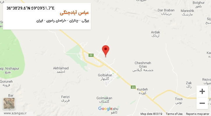 روستای عباس آبادجنگی بر روی نقشه