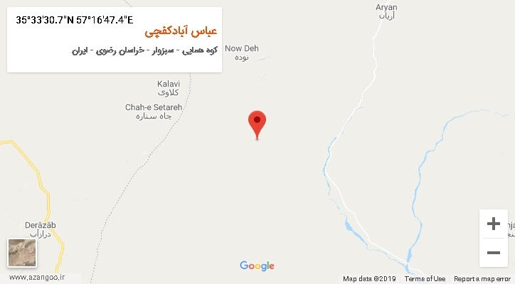 روستای عباس آبادکفچی بر روی نقشه