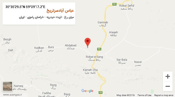 روستای عباس آبادسرتریخ بر روی نقشه