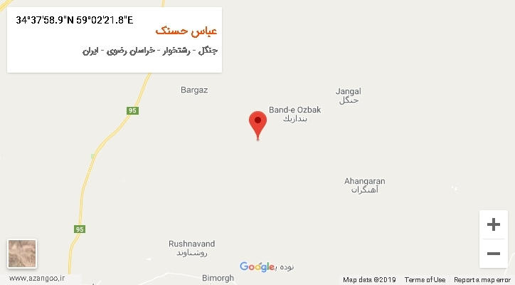 روستای عباس حسنک بر روی نقشه