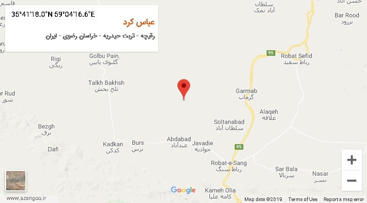 روستای عباس کرد بر روی نقشه