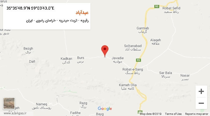 روستای عبدآباد بر روی نقشه