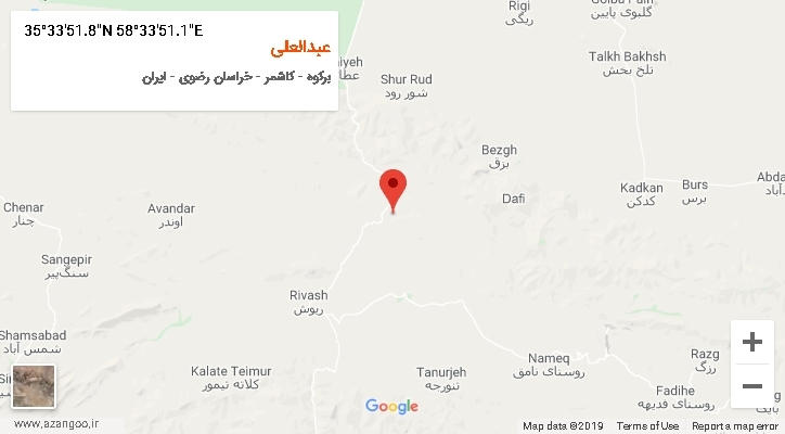 روستای عبدالعلی بر روی نقشه