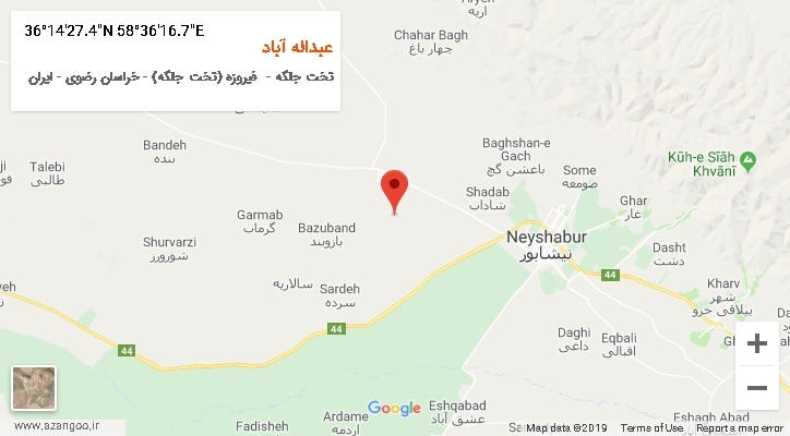 روستای عبداله آباد بر روی نقشه