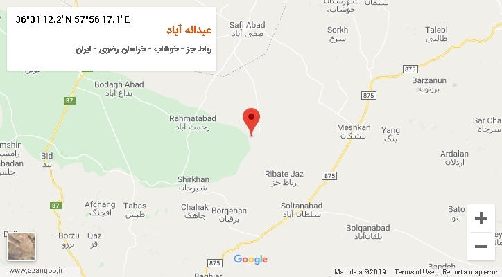 روستای عبداله آباد بر روی نقشه