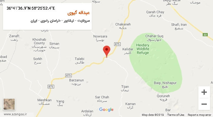 روستای عبداله گیوی بر روی نقشه