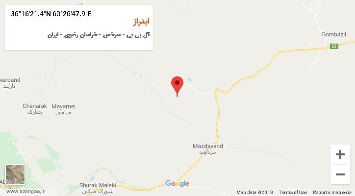 روستای ابدراز بر روی نقشه