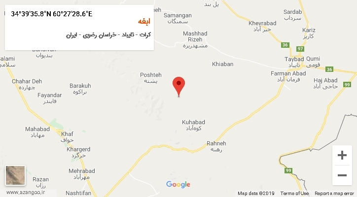 روستای ابغه بر روی نقشه