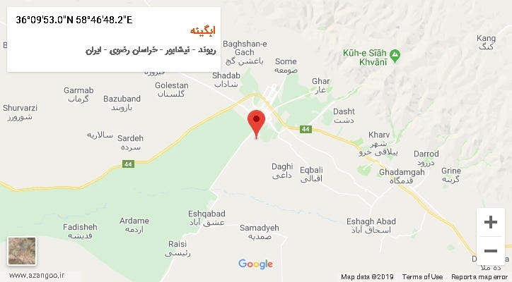 روستای ابگینه بر روی نقشه