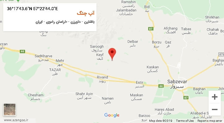 روستای آب جنگ بر روی نقشه