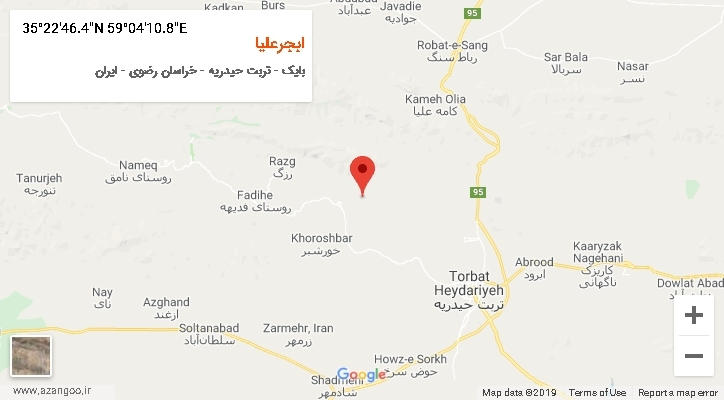 روستای ابجرعلیا بر روی نقشه